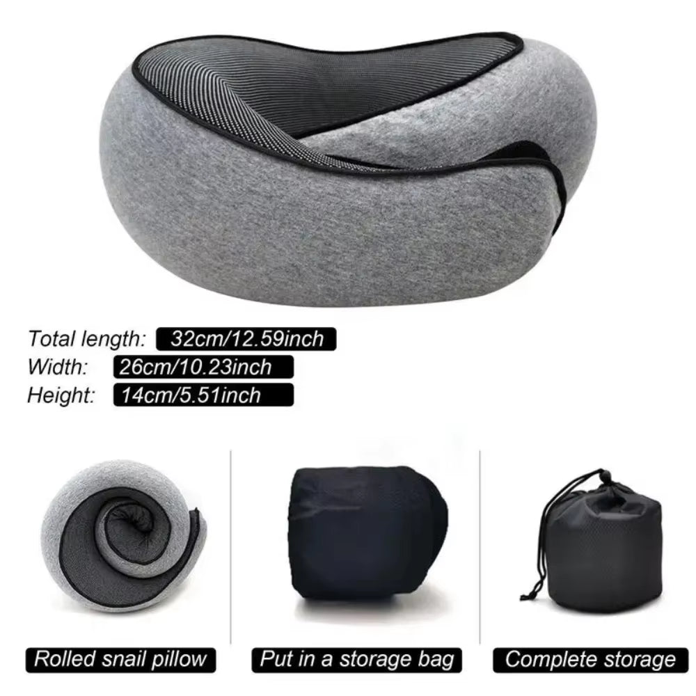 Memory Foam Travel Neck Pillow – U-Shaped for 360° Support