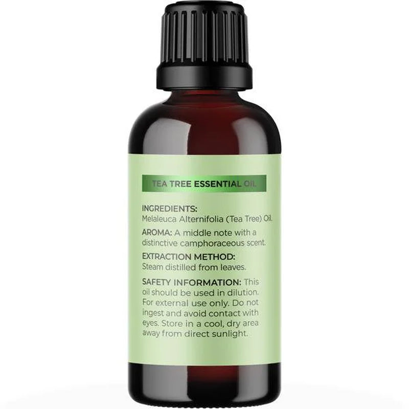 Pure Tea Tree Oil for Skin - 100% Pure Tea Tree Essential Oil for Scalp Care Aromatherapy and Natural Cleaning Solution - Super Potent AAA Non GMO Australian Tea Tree Oil for Hair Skin and Nails