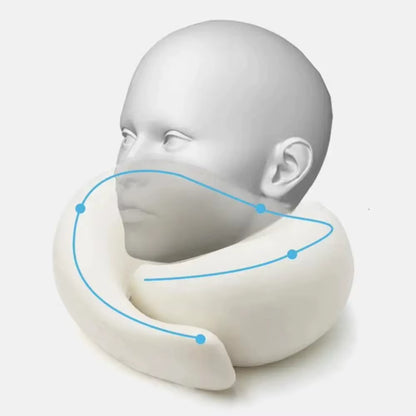Memory Foam Travel Neck Pillow – U-Shaped for 360° Support