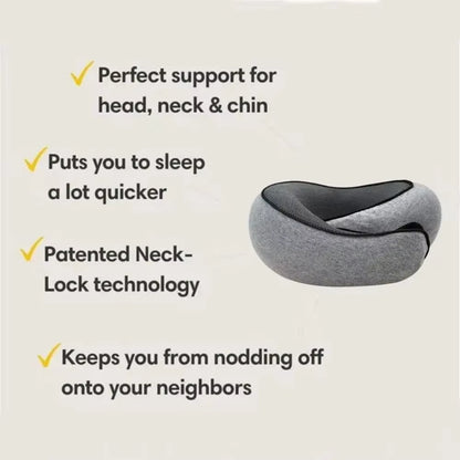 Memory Foam Travel Neck Pillow – U-Shaped for 360° Support